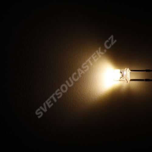 LED 3mm teplá bílá 1120mcd/140° čirá Optosupply OSM5DK34E1A