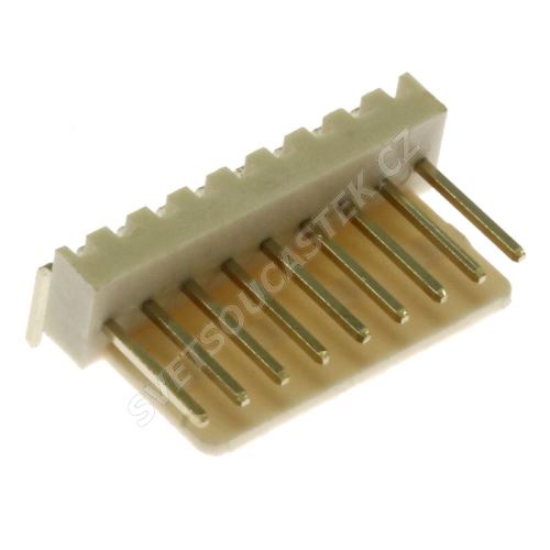 Konektor se zámkem 9 pinů (1x9) do DPS RM2.54mm úhlový 90° pozlacený Xinya 137-09 R G