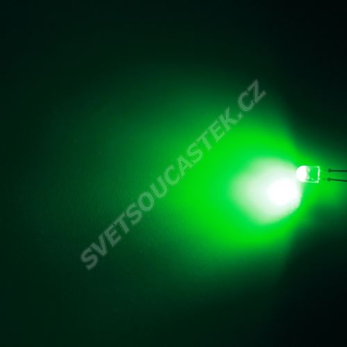 LED oválná 5,2x3,8mm zelená 3000mcd/(110/50°) difúzní Hebei 7511PG2D-SB