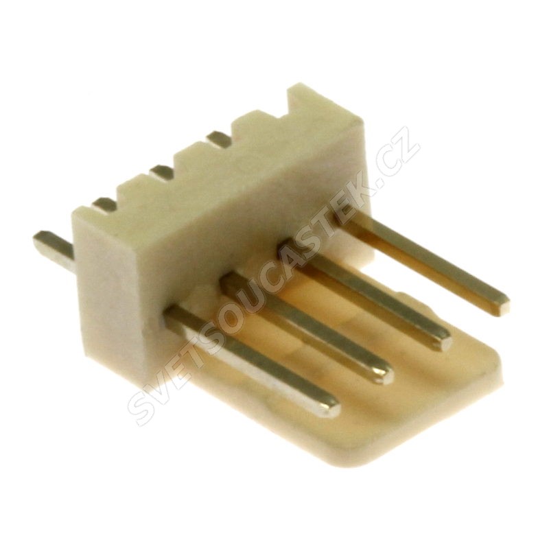Konektor se zámkem 4 piny (1x4) do DPS RM2.54mm přímý pozlacený Xinya 137-04 S G