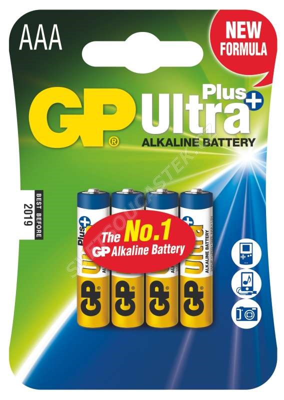 Alkalická batéria GP Ultra Plus LR03 (AAA), 4 ks v blistri