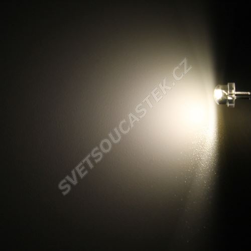 LED 4,8mm teplá bílá 1500mcd/170° čirá Hebei 412PWO4C