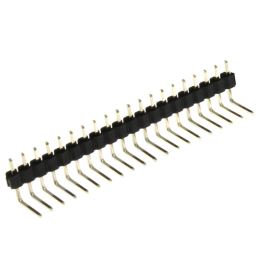 Lámací kolíková lišta jednořadá 20 pinů RM2.54mm pozlacená úhlová 90° Xinya 112-A-S RN 20G