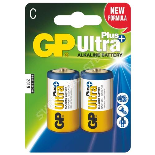 Alkalická batéria GP Ultra Plus LR14 (C), 2 ks v blistri