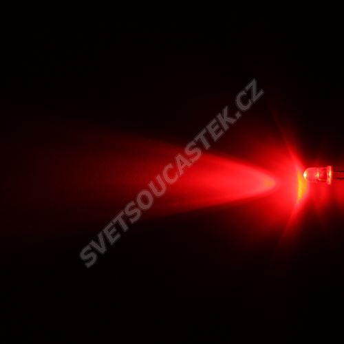 LED 5mm červená 2000mcd/40° čirá Hebei 540MR2C