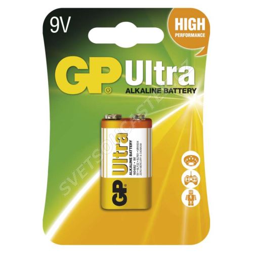 Alkalická batéria GP Ultra 6LF22 (9V), 1 ks v blistri