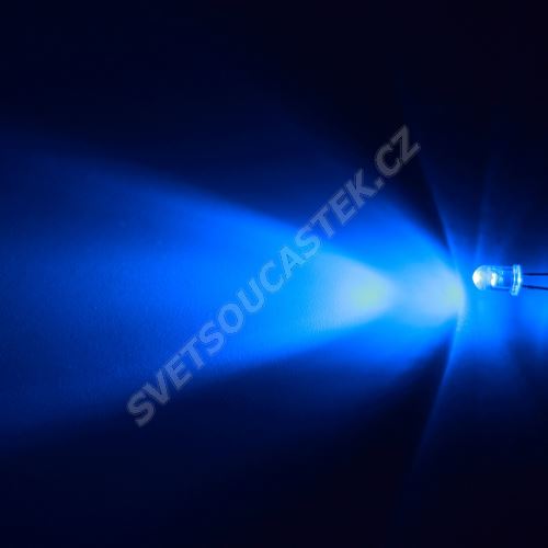 LED 5mm modrá 6000mcd/30° čirá Hebei 530XB7C