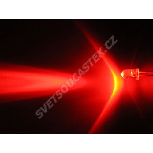 LED 5mm červená 8000mcd/13° čirá Hebei 510HR3C