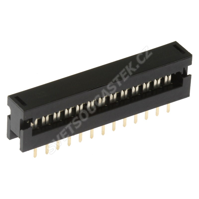 Konektor IDC pro ploché kabely 26 pinů (2x13) RM2.54mm samořezný do DPS přímý Xinya 123-26 G K