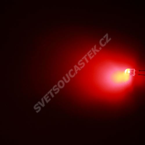 LED oválná 5,2x3,8mm červená 1100mcd/(110/45°) difúzní Hebei 7511PR2D-SB
