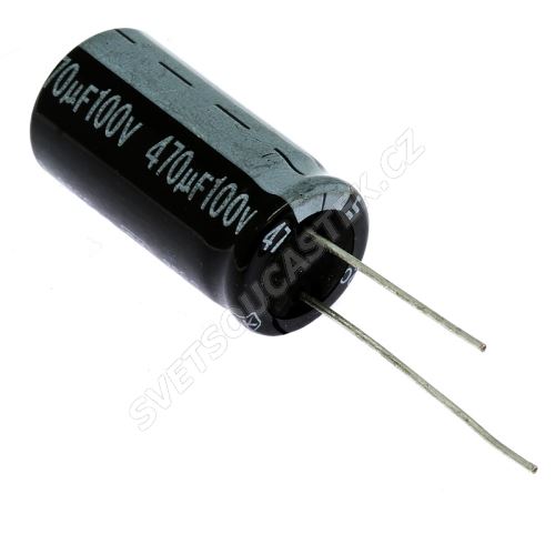 Elektrolytický kondenzátor radiální E 470uF/100V 16x32 RM7.5 85°C Jamicon SKR471M2AK32M