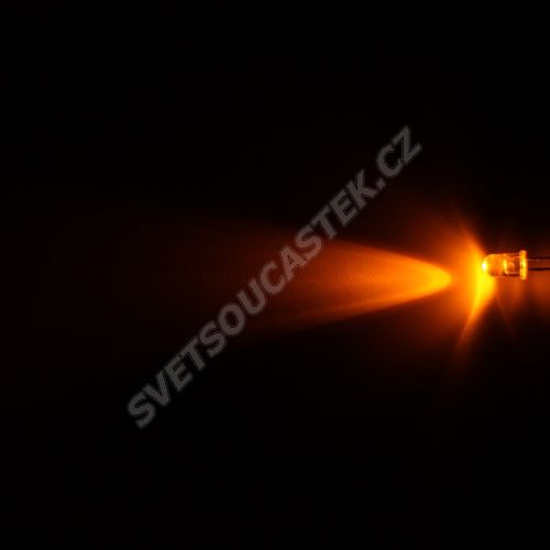 LED 5mm žlutá 6000mcd/23° čirá Hebei 520MY8C