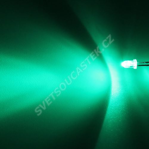 LED 3mm zelená 8000mcd/30° čirá Hebei 330PG0C