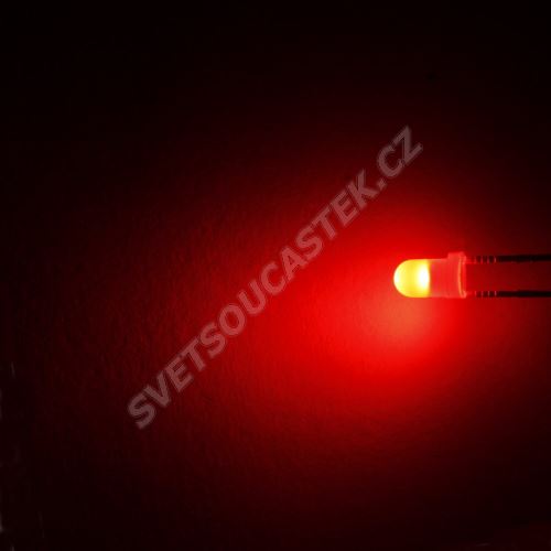 LED 3mm červená 550mcd/30° difúzní Optosupply OSR5JA3134A-IJ