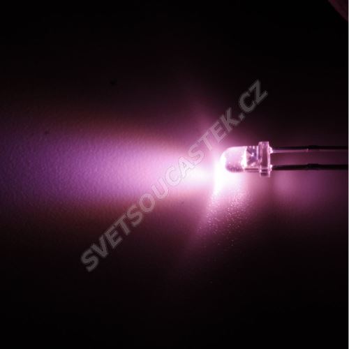 LED 3mm růžová 4.1lm/30° čirá Optosupply OSC84L3131A