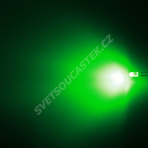 LED oválná 3,9x3,1mm zelená 3000mcd/(110/50°) difúzní Hebei 3751PG2D-SB