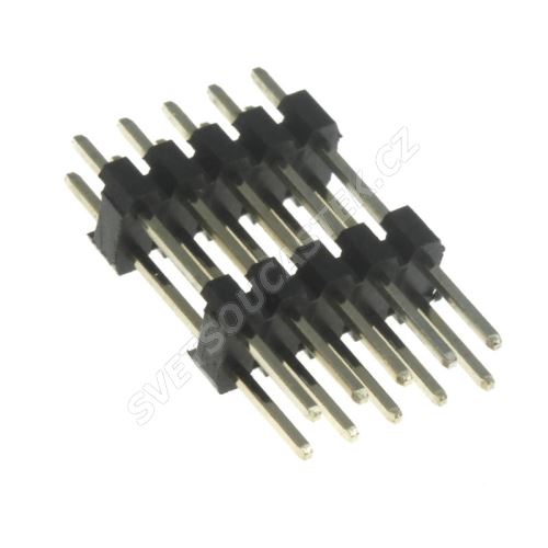 Lámací kolíková lišta dvouřadá 2x5 pinů RM2.54mm pozlacená přímá Xinya 112-D-S 10 G (D 20mm)