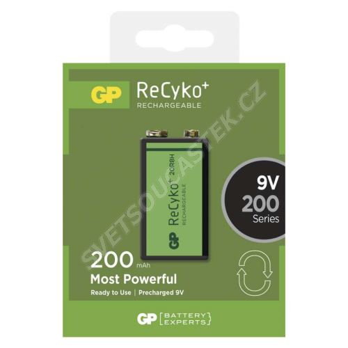 Nabíjecí baterie GP ReCyko+ 200 6HR61 (8,4V), 1 ks v blistru